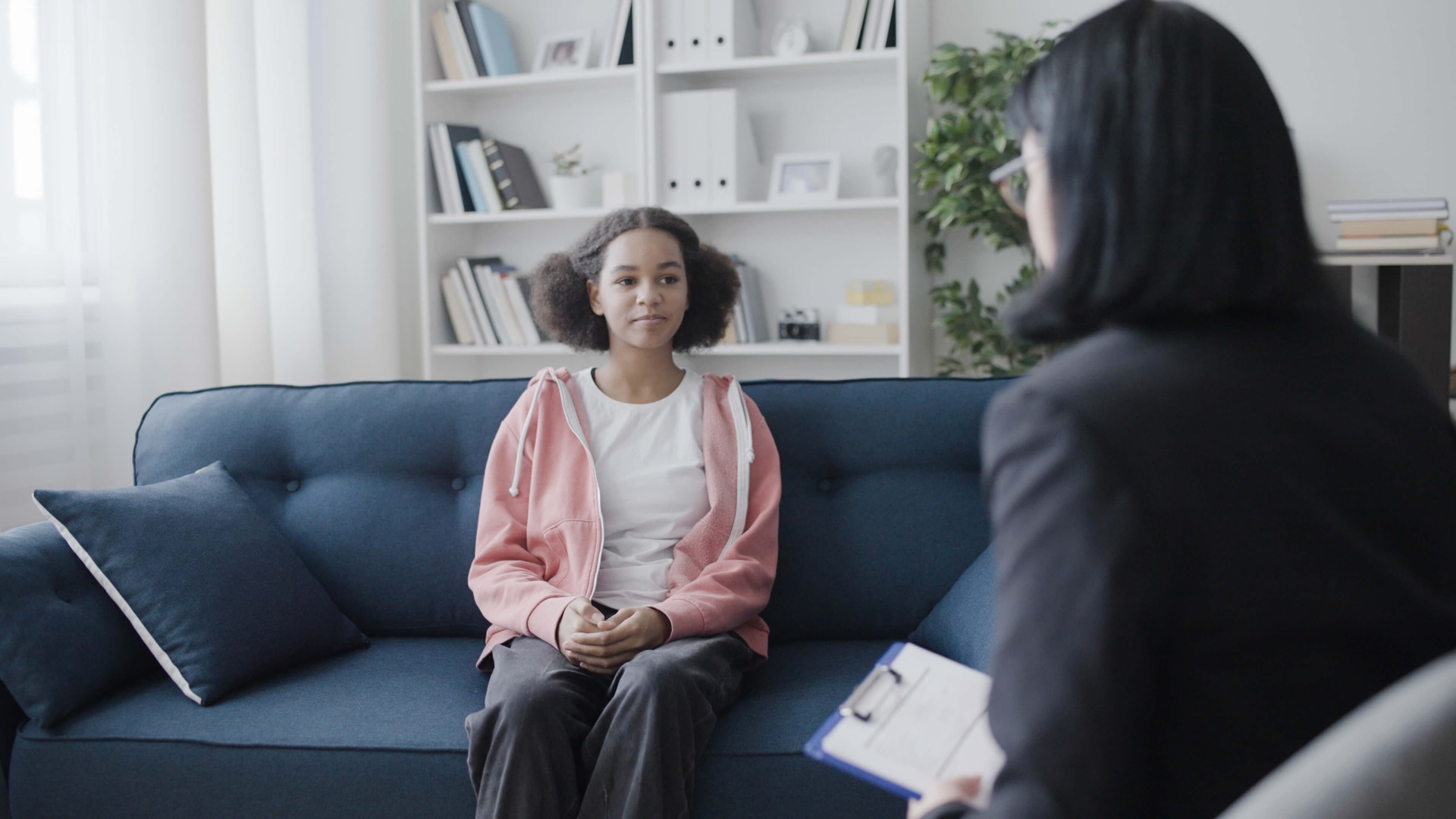 a person sitting on a couch